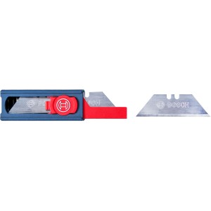 Jeu de lames de rechange Bosch Professional avec 10 lames trapézoïdales pour couteau pliant.