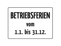 Puag Blechpostkarte Betriebsferien 14,8 x 10,5 cm