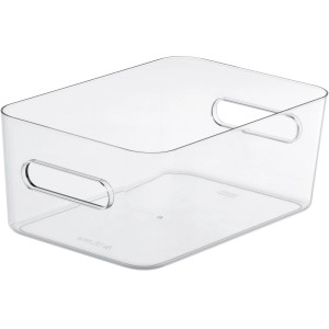 Transparente SmartStore Aufbewahrungsbox Compact Clear M mit Griffen.