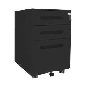 Contini Rollkorpus 3 Schubladen Schwarz 61 x 39 x 50 cm