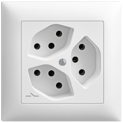 Feller UP-Steckdose EdizioDue Weiss 3 x T13 1S