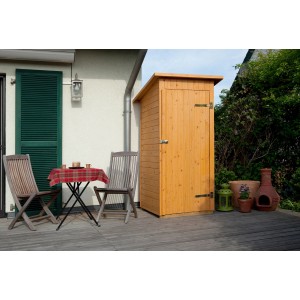 Armoire de balcon et terrasse Weka avec toit monopente, 83x85 cm, en bois naturel.