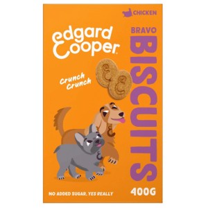 Edgard & Cooper Bravo Biscuits Pollo, 400g. Snack premio per cani al pollo.