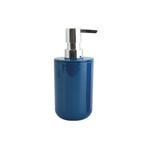 Blauer MSV Seifenspender Inagua aus Polystyrol mit Chrom-Pumpe, Ø 7,2 x 16 cm.