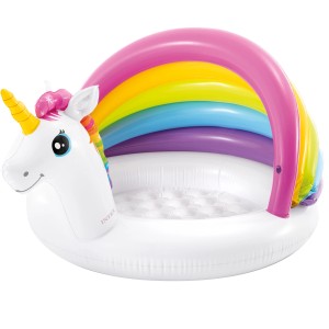 Piscina gonfiabile per bambini Intex Unicorn con parasole arcobaleno.
