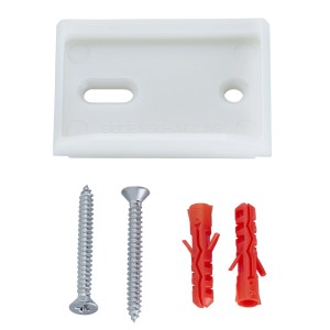 Set di fissaggio Diaqua per Chic 96: staffa in plastica, viti e tasselli per accessori bagno.