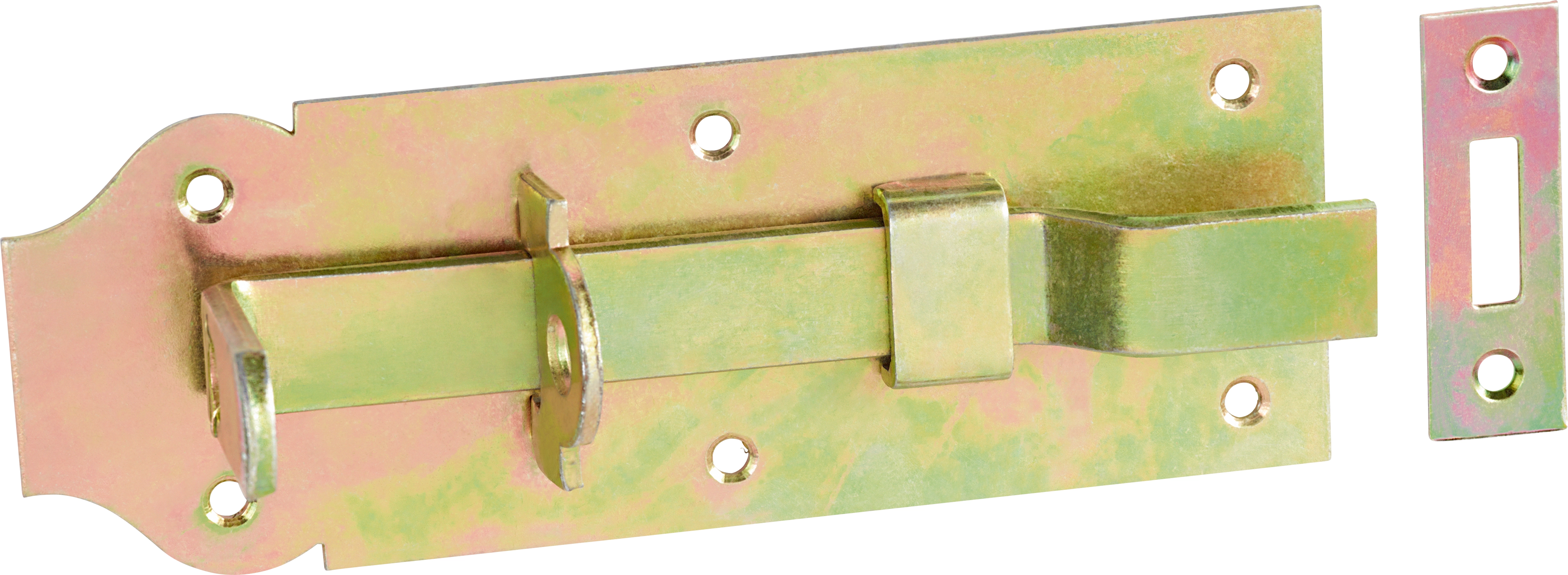 Chiavistello porta con serratura Zincato Giallo 180 x 55 mm