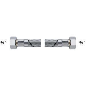 Tubo flessibile Flexo DN8, 3/4", lunghezza 200 cm, con treccia in acciaio inox.