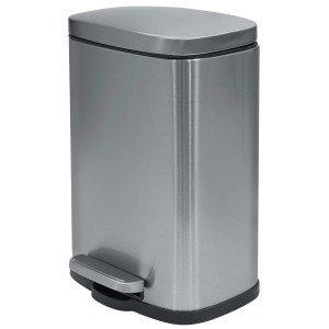 Spirella Akira, cestino cosmetici, 12 l, acciaio inox con pedale e secchio interno.