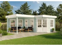 Alpholz Holz-Gartenhaus Flachdach Unbehandelt 422 cm x 274 cm