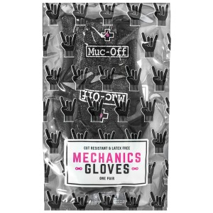 Muc-Off Mechanikerhandschuhe Gr. L, schwarz, aus Polyester. Ideal für Werkstattarbeiten.
