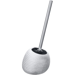 Wenko Set WC Polaris Juwel Argenté, brosse WC en céramique avec manche argenté.