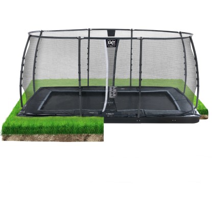 Exit Trampolin Dynamic ebenerdig Sicherheitsnetz Schwarz 275 x 458 cm