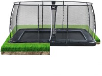 Exit Trampoline Dynamic enterré avec filet de sécurité noir 275 x 458 cm