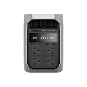 EcoFlow Delta 3 Plus Power Station (1024 Wh) grise avec divers ports.