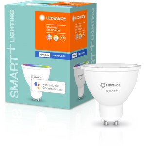 Lampada LED riflettore Ledvance Smart+ Bluetooth PAR16, RGBW, GU10, 5,5W. Dimmerabile e regolabile a colori.