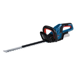Taille-haie sans fil Bosch Professional GHE 18V-50 Solo, bleu/noir, avec batterie. Idéal pour les haies.