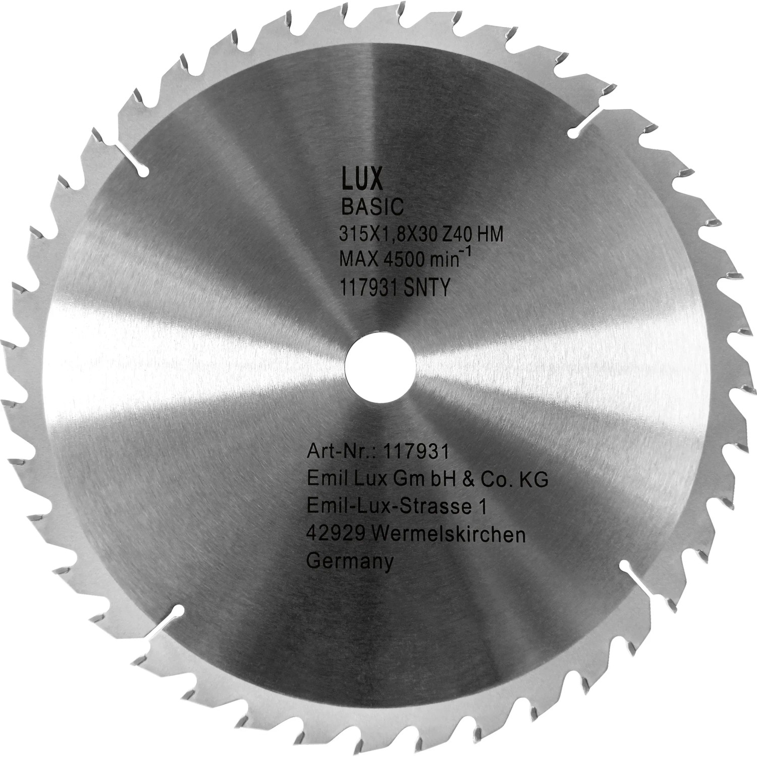 LUX-TOOLS HM Kreissägeblatt Ø 315 mm