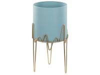 Beliani Blumentopf Kalandra mit Beinen Metall Hellblau (HxBxT) 39 x 19 x 19 cm