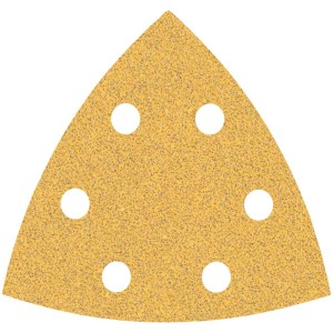 Papier abrasif Bosch Expert C470 G60 pour ponceuse delta, 5 pièces, jaune avec trous.