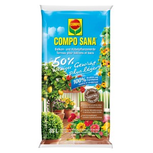 Sac de terreau allégé pour balcon et pot Compo Sana, sans tourbe, 35 l.