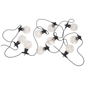 Guirlande lumineuse LED Big Circus Star Trading avec 10 LED blanc chaud et câble noir.