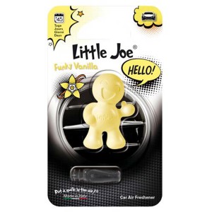 Little Joe OK Vanille Lufterfrischer für Auto, Duftclip in Vanille-Gelb.
