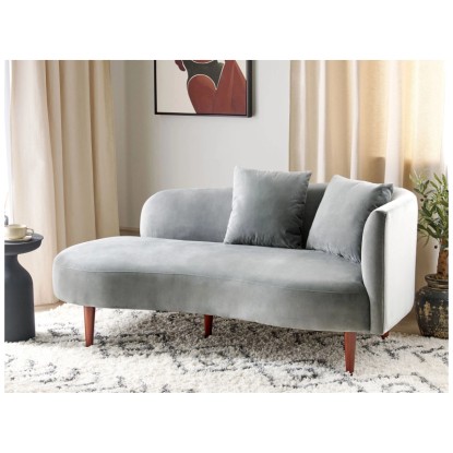 Chaise longue Beliani Chaumont velours Gris clair (HxlxP) 75 x 168 x 74 cm