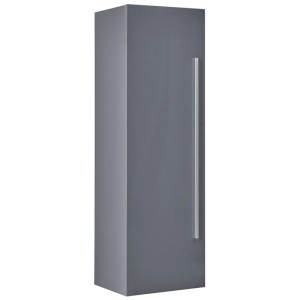 Pensile bagno Beliani Mataro grigio in MDF con maniglia in alluminio. Armadietto moderno con 4 ripiani.