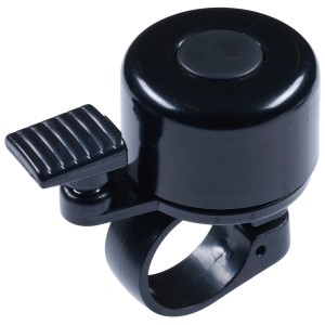 Campanello bici Urban nero in acciaio, Ø 3,5 cm, per maggiore sicurezza stradale.