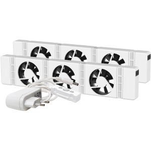 SpeedComfort ventilateur pour radiateur, lot de 2 (75-120cm) avec adaptateur et thermostat.