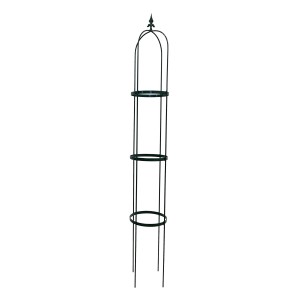 Montana-grüner Obelisk Oscar, 190 cm, aus Metall für Gartendekoration.