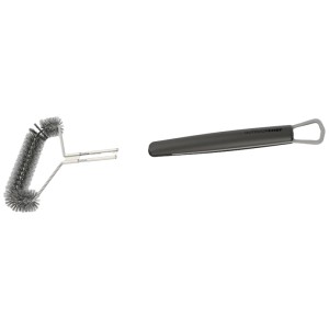 Spazzola per griglia triangolare Outdoorchef con setole robuste e manico ergonomico per la pulizia della griglia.