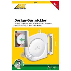 Enrouleur de sangle apparent Windhager New Line Blanc pour volet roulant, pivotant.