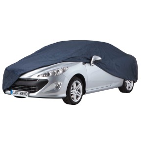 Housse de voiture complète Cartrend bleue XL protégeant la voiture des intempéries.