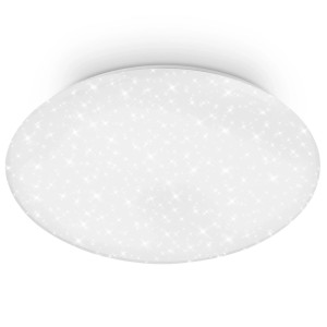 Plafonnier LED Brilo rond blanc avec effet ciel étoilé scintillant. Lampe de plafond moderne Ø 48,5 cm.