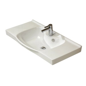 Vasque en céramique Pelipal Quantum Kompakt, blanc, 92x48cm. Vasque simple avec robinet.