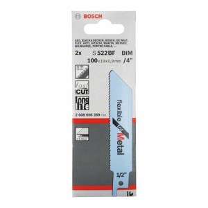 Lame de scie sabre Bosch Professional S 522 BF Flexible, lot de 2, pour la coupe du métal.