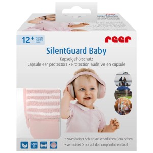 Reer SilentGuard Baby Kapselgehörschutz in Rosa, geeignet für Kinder ab 12 Monaten.