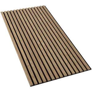Pannello acustico Denpanels, rovere naturale, rivestimento in legno marrone per pareti e soffitti, 120x60 cm.