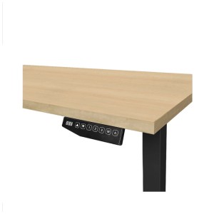 Contini Bürotisch höhenverstellbar Ahorn Natur Schwarz 60 - 125 x 160 x 80 cm