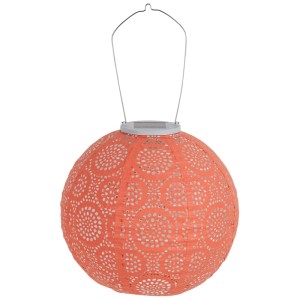 Lanterne solaire LED rose Schönenberger Tyvek avec motif, Ø 25 cm, pour jardin et balcon.