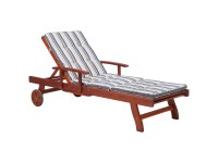 Beliani Sonnenliege Toscana Akazienholz Dunkelblau