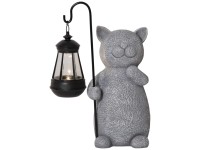 Star Trading LED-Solar-Dekoration Smilla Grau 29,5 x 22 x 13 cm