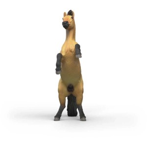 Schleich Horse Club Mustang étalon 14921, figurine de cheval cabré, palomino avec crinière noire.