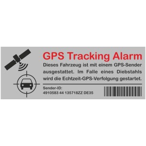 Adesivo GPS Tracking Alarm 11x4cm per auto, protezione antifurto.
