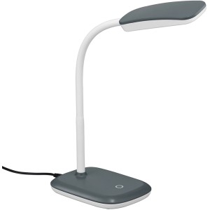 Trio Tischleuchte Boa Titan, flexible LED Schreibtischlampe in Grau mit Touch-Funktion.