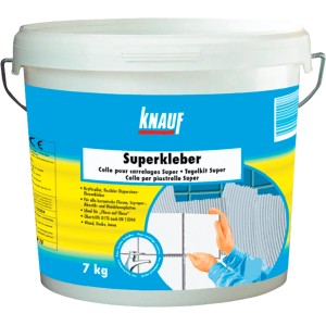 Eimer Knauf Superkleber, 7 kg, gebrauchsfertiger Fliesenkleber für Innen.