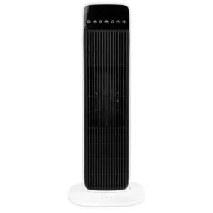 Radiateur soufflant céramique tour blanc avec panneau tactile et puissance de 2000 W.