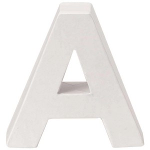 Lettre A en carton blanc, hauteur 10 cm, idéale pour le bricolage et la décoration.